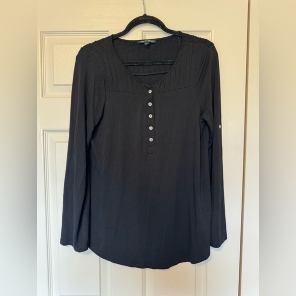 Cable & Gauge M black long sleeve 1/2 button shirt